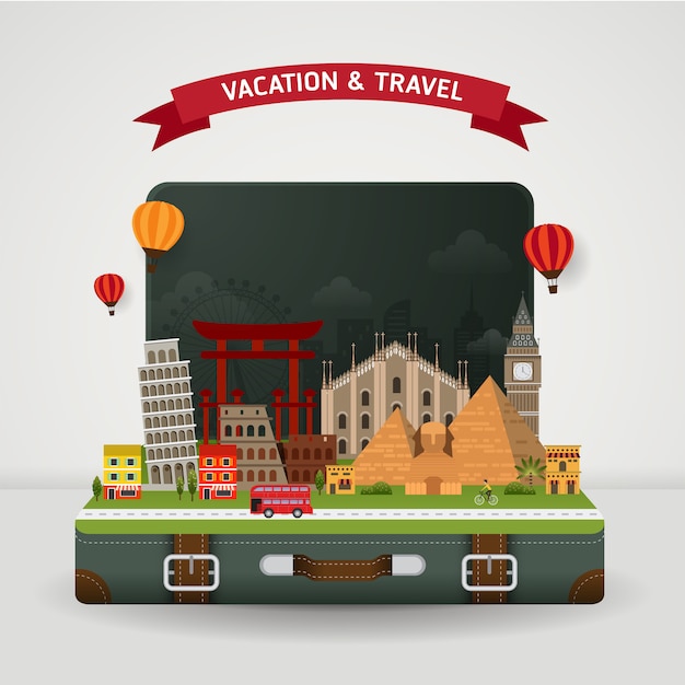 Vector vector of world travel and holidays concept.