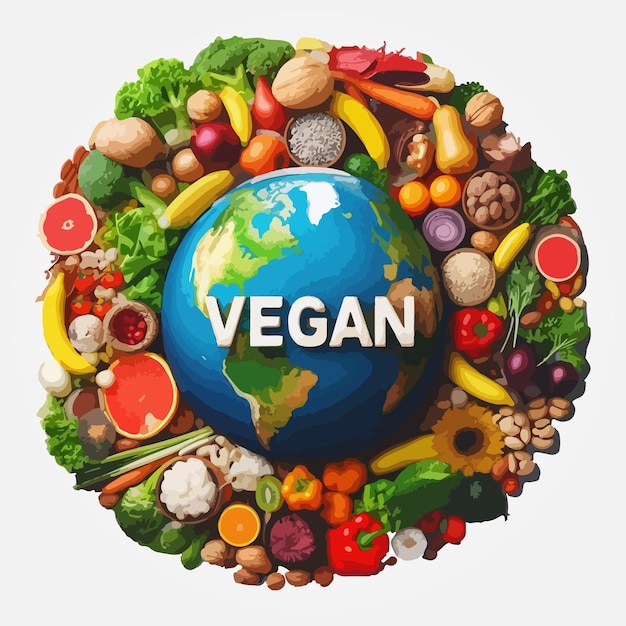 Vector vector world vegan day design