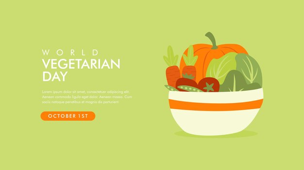 vector world vegetarian day background template