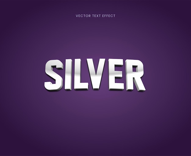 Vector vector wrap style silver text effect editable