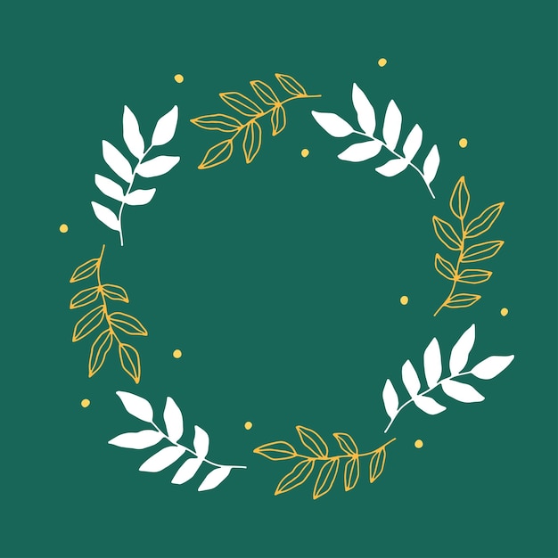 vector wreath with graceful leaves print for holidays birthday wedding decor gifts textile