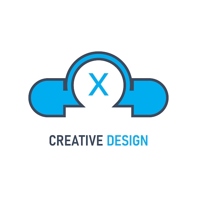 Modello di progettazione del logo vector x