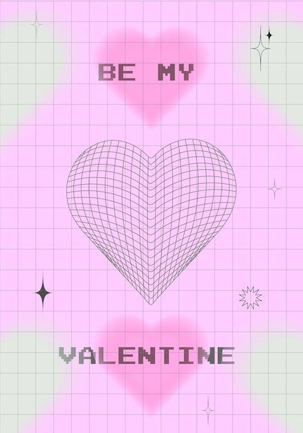 Vector y2k shape valentine day design