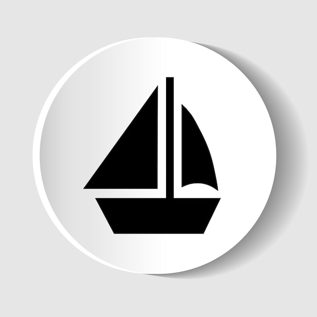 Vector yacht icon flat design buttons for web design and mobile apps