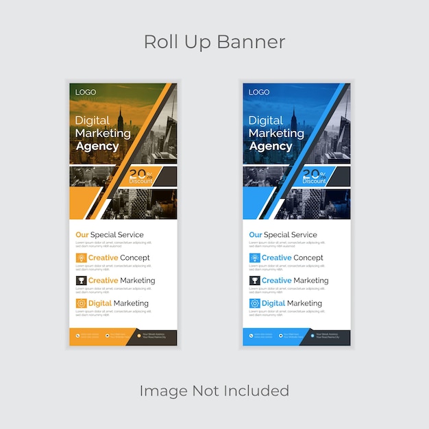 Vector vector yellow and blue roll up template