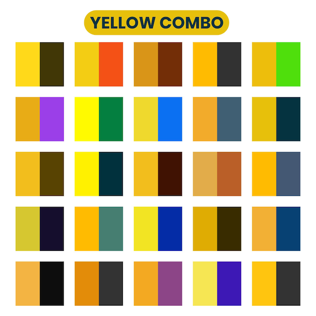 Vector yellow color combinations