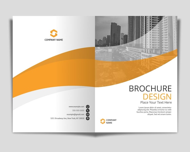 Vector yellow modern cover brochure template