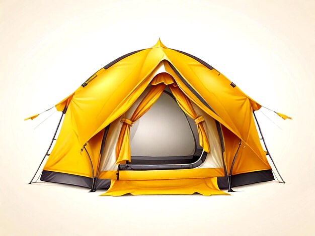 Vector yellow tent on white background isolated