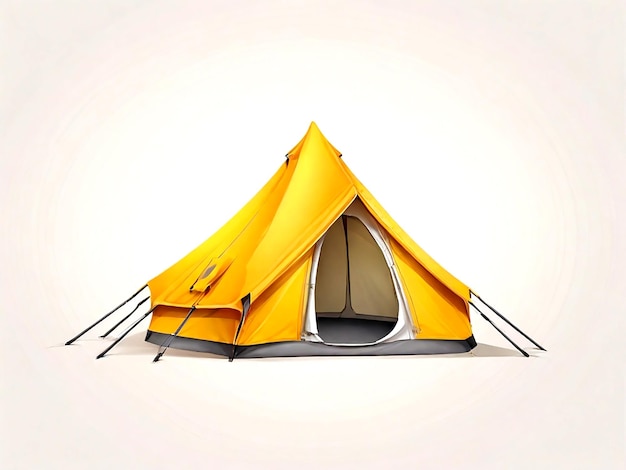 Vector vector yellow tent on white background isolated