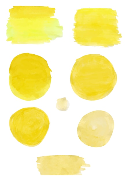 Premium Vector | Vector yellow watercolor different grunge set