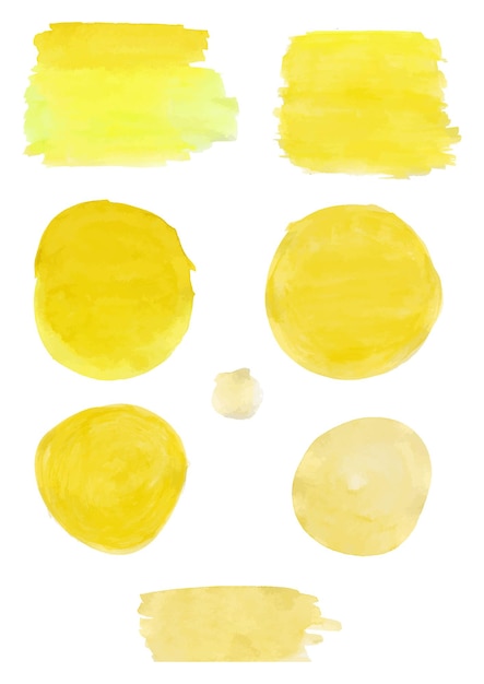 Vector vector yellow watercolor different grunge set