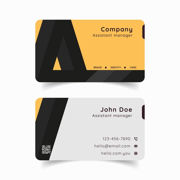 Vector vector yellow and white modern business card template