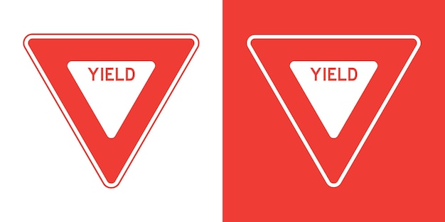 vector yield traffic signs