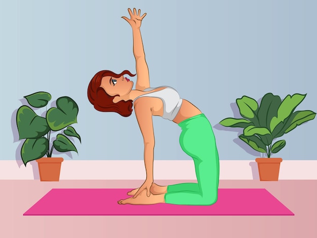 Vector yoga for beginners at home for meditation