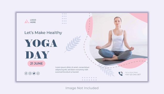vector yoga day facebook post template