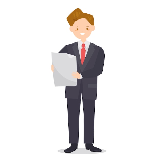 Vector young business man character in flat style