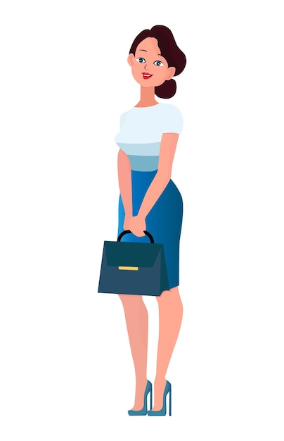 Vector young business woman or office worker character