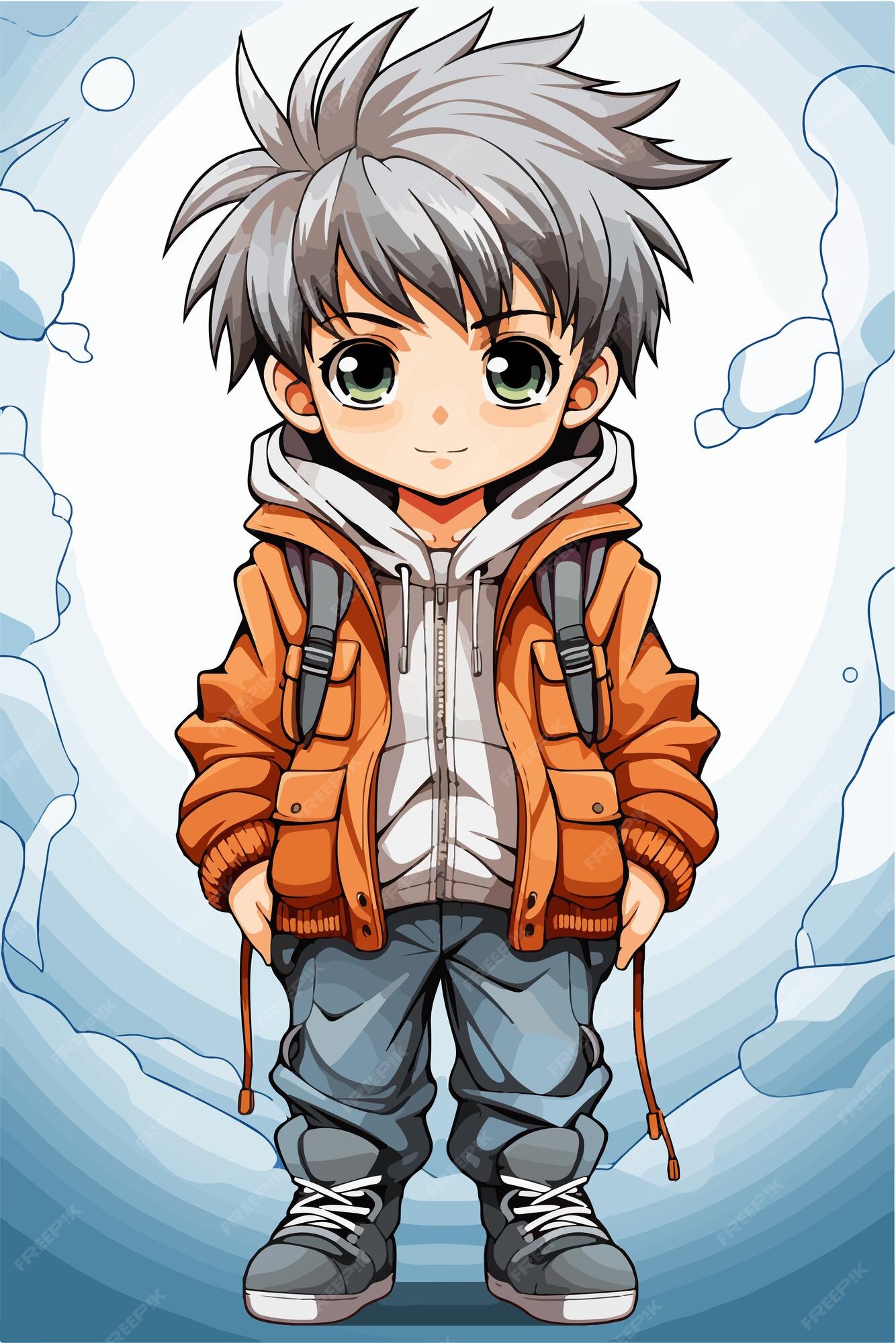 Anime Boy Cartoon Character. Vector illustration Stock Vector Image & Art -  Alamy