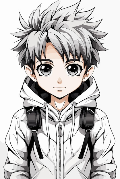 Vector young man anime style character vector illustration design manga anime boy