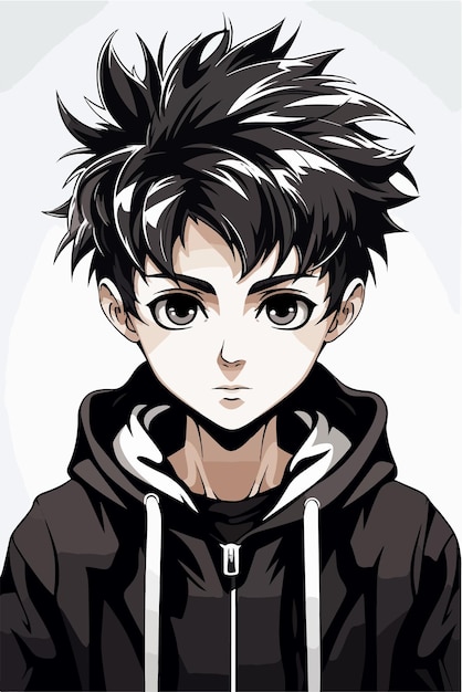 Vector young man anime style character vector illustration design manga anime boy