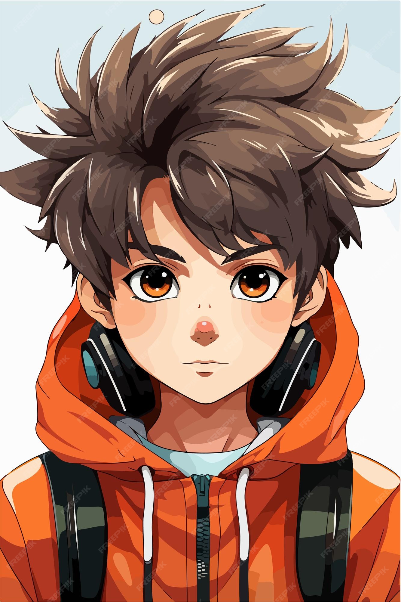 Premium Vector  Anime boy or man cartoon icon