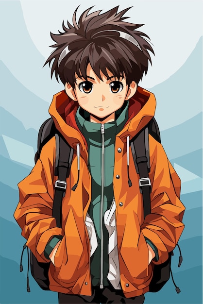 Vector vector young man anime style character vector illustration design manga anime boy