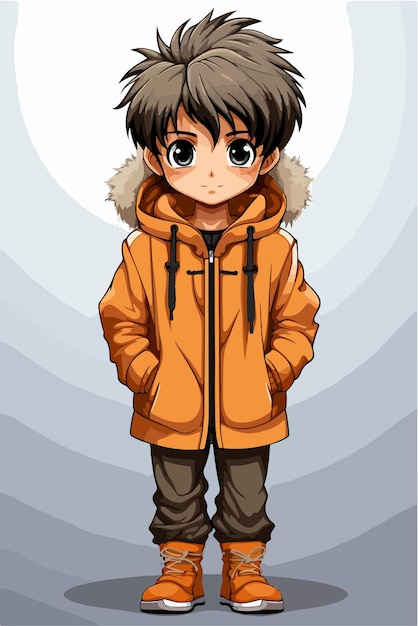 Vector young man anime style character vector illustration design manga anime boy