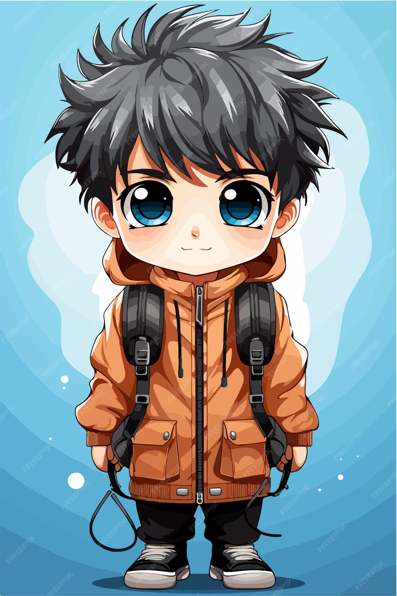 Premium Vector  Anime boy or man cartoon icon