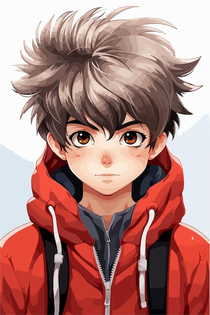 Vector young man anime style character vector illustration design manga anime boy