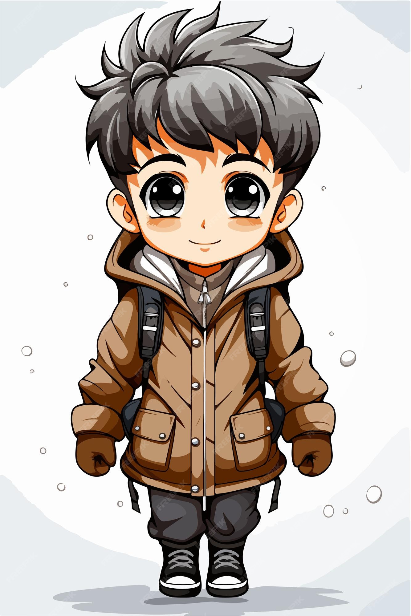 Premium Vector  Young man anime style character vector