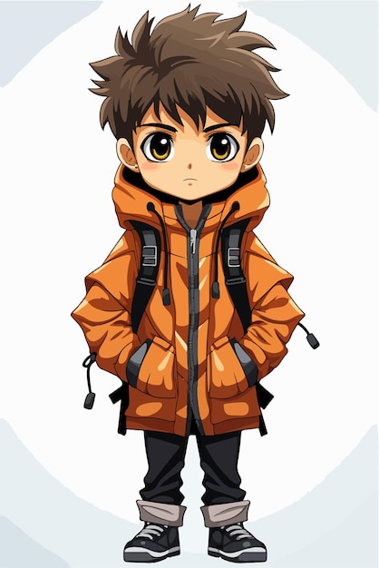 Vector young man anime style character vector illustration design manga anime boy