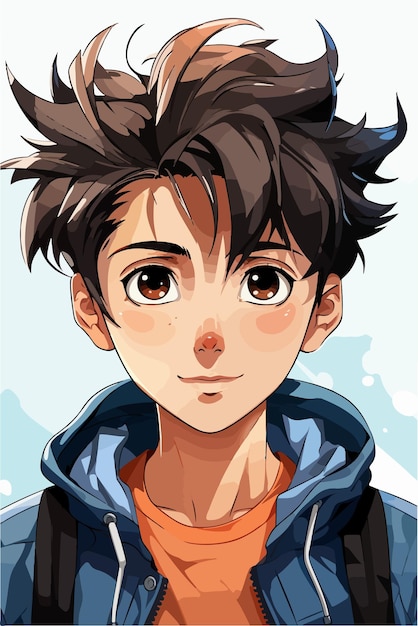 Vector young man anime style character vector illustration design manga anime boy