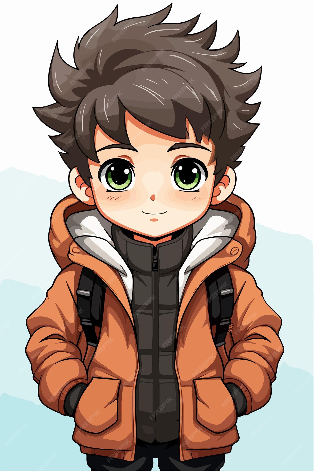 Premium Vector  Young man anime style character vector