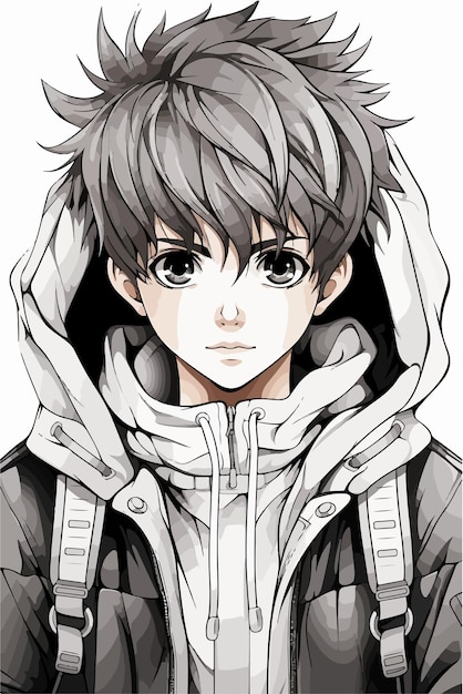 Vector vector young man animestyle character vector illustration design manga anime boy