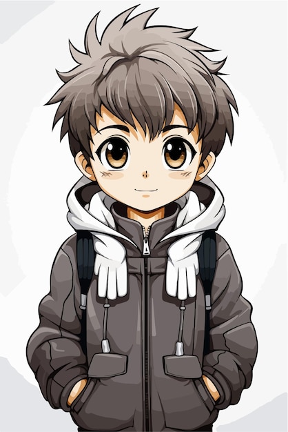 Vector young man animestyle character vector illustration design manga anime boy