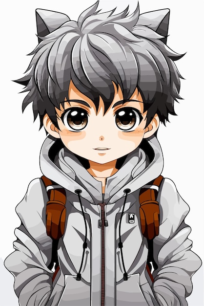 Vector young man animestyle character vector illustration design manga anime boy