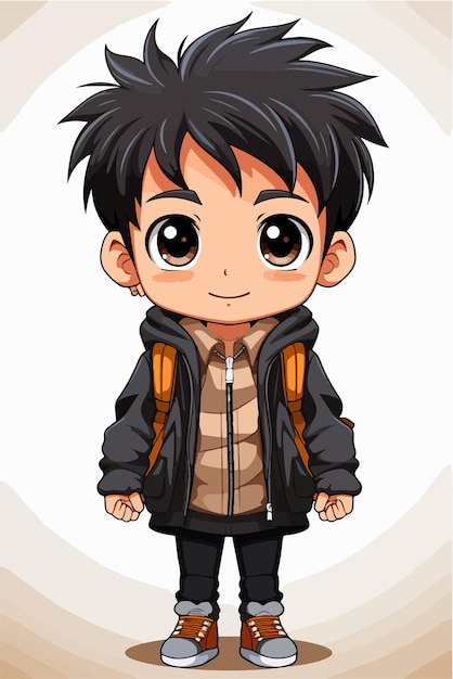 Vector young man animestyle character vector illustration design manga anime boy