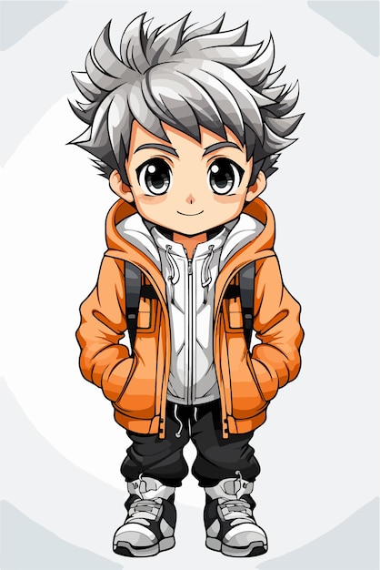 Vector young man animestyle character vector illustration design manga anime boy