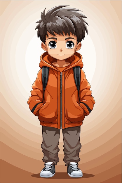 Boy anime male manga cartoon icon graphic Vector Image