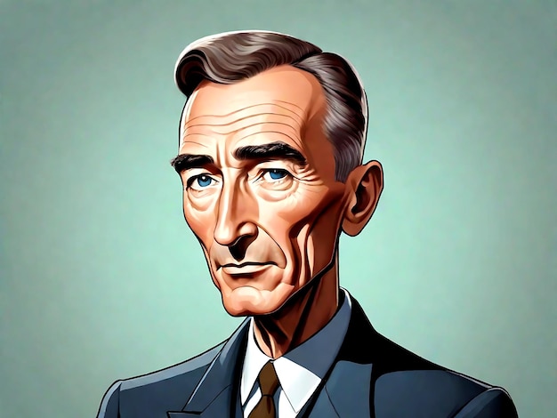 Vector vector young robert oppenheimer a cartoon character in a suit ai_generated