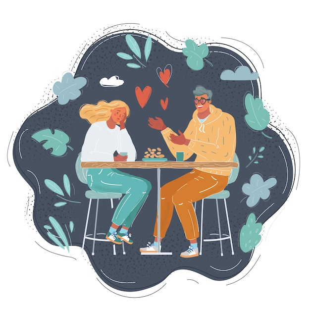 vector of young woman has unhappy and bored face expression on a bad date w