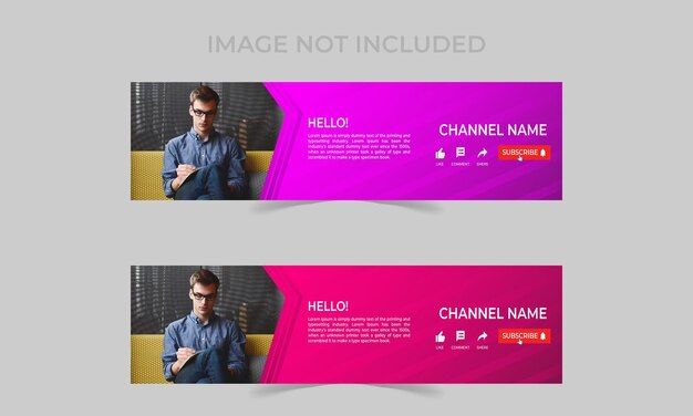 Vector vector youtube banner design template