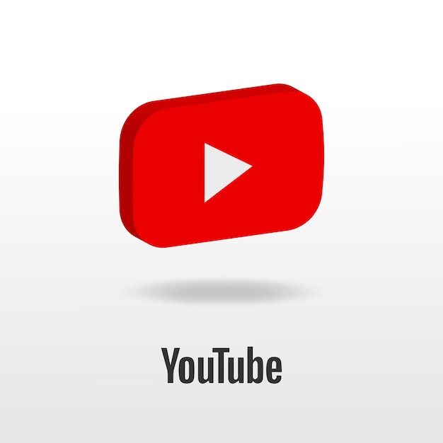 Vector YouTube iconic 3D logo