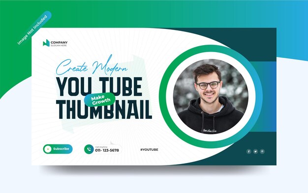 Vector youtube miniatuurontwerp of bedrijfswebbanner sjabloon