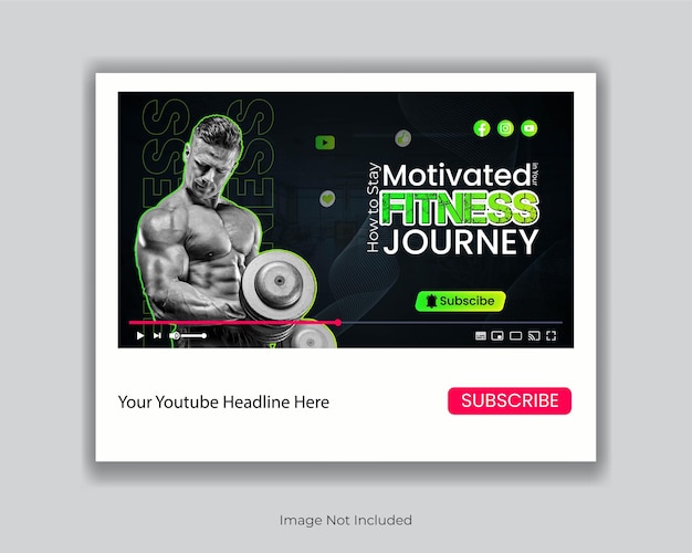 Vector vector youtube thumbnail for fitness and gym