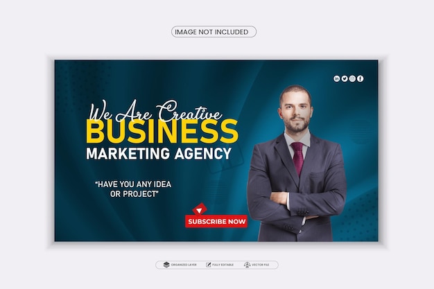Vector YouTube video miniatuur of web banner sjabloon voor bedrijven