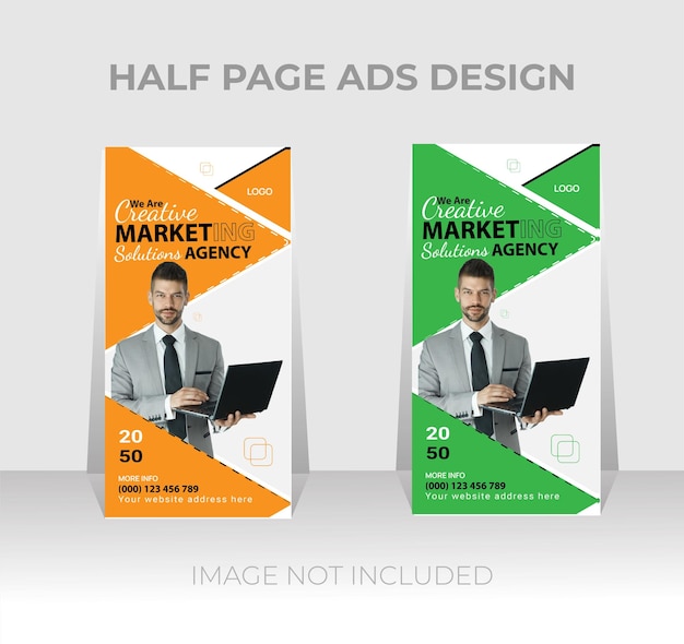 Vector vector zakelijke halve pagina advertenties banner sjabloonontwerp