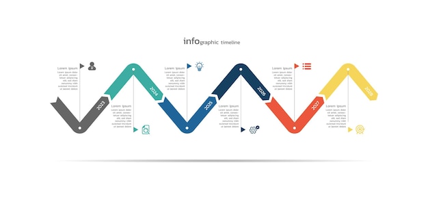 Vector zakelijke infographic tijdlijn achtergrond ontwerpsjabloon