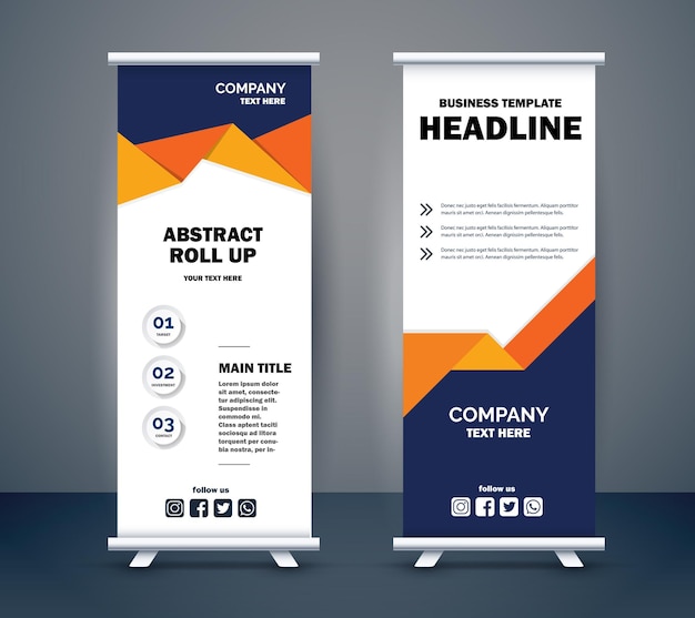 vector zakelijke roll-up display standee voor presentatiedoeleinden