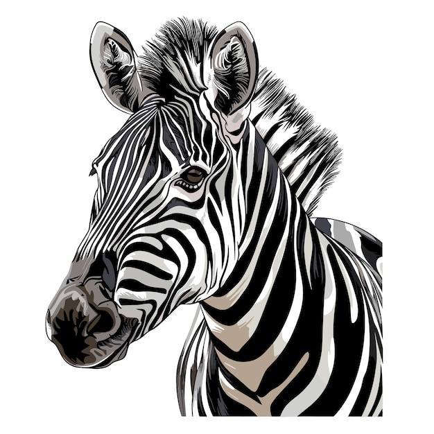 vector zebra on white background Generative AI